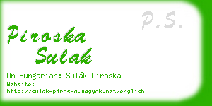 piroska sulak business card