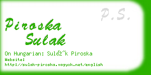 piroska sulak business card